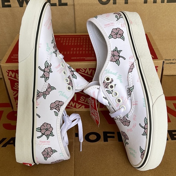 Vans Authentic (Thank You Floral) True White/Trwht sneakers Men’s - Picture 13 of 16